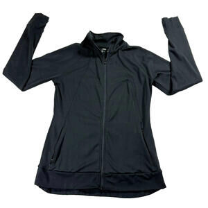 Jockey Womens Small Black Full Zip Athletic Jacket Lightweight Stretch Activewea